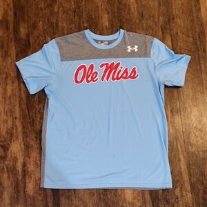 Under Armour Light Blue and Dark Gray Ole Miss Shirt